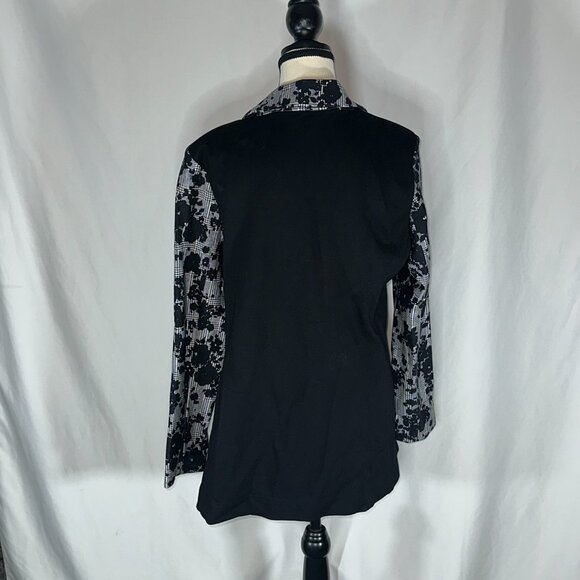 Slim Factor by Investments - Black and White Floral Lace Blazer Size M - Picture 3 of 11